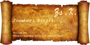 Zsemberi Kirill névjegykártya
